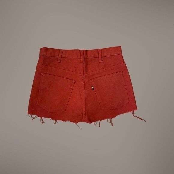Vintage 60s Levi’s Upcycled High Waist Denim Cutoff Shorts Red - Picture 2 of 7